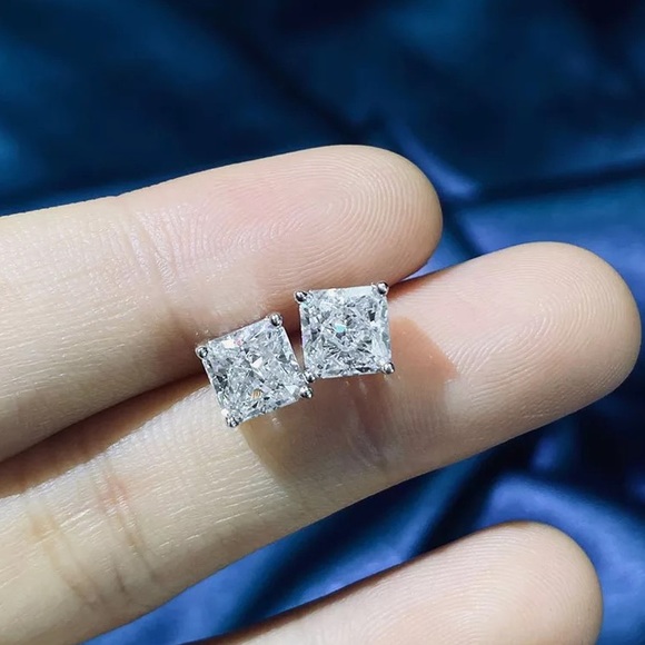 1ct Radiant Cut Earrings - Picture 4 of 16